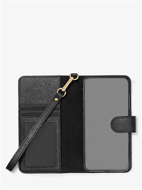 michael kors saffiano leather wristlet folio case for iphone|Saffiano Leather Wristlet Folio Case for iPhone XS Max.